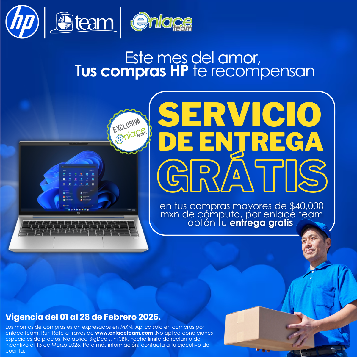 hp Servicio de entrega gratis Febrero 1200 x 1200