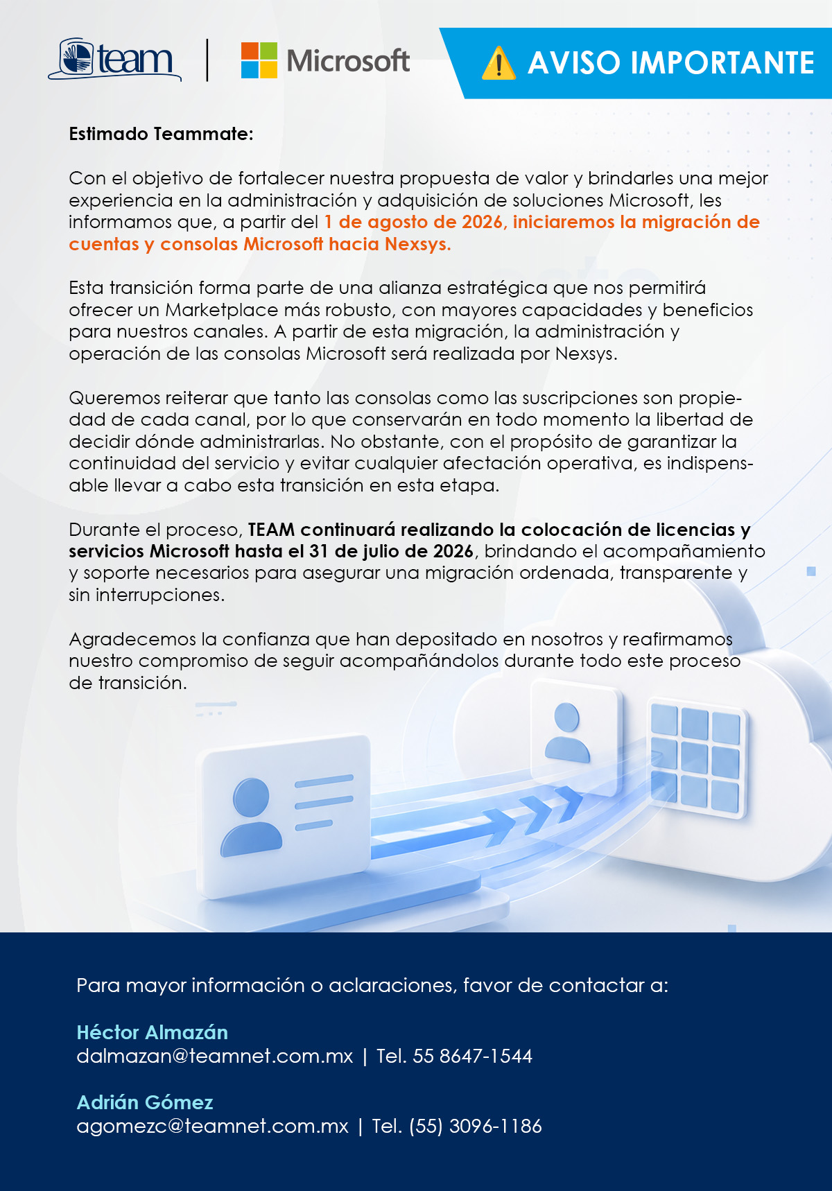 comunicado microsoft TEAMMATE comunicado microsoft TEAMMATE